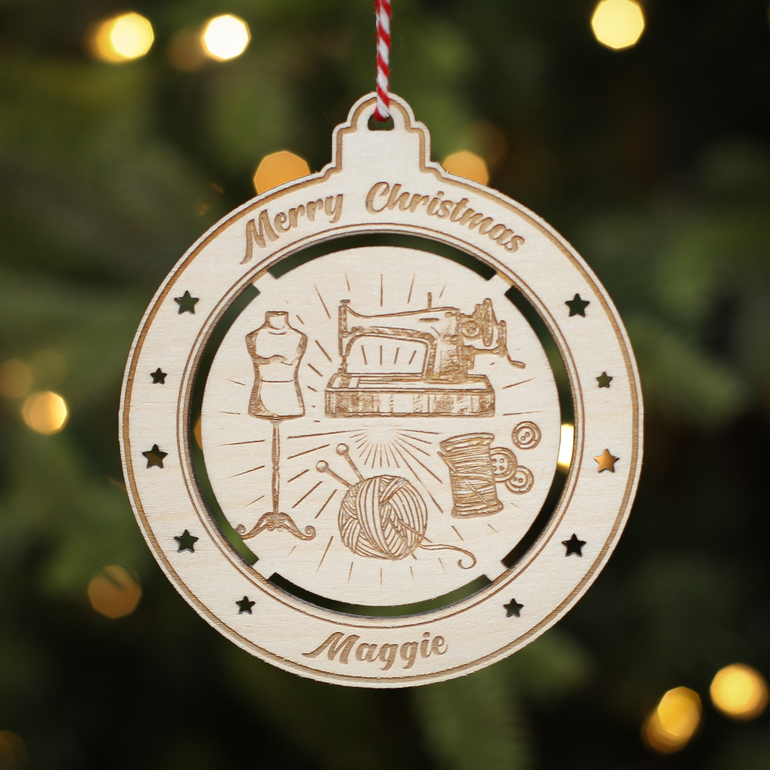 Personalised Christmas Tree Decoration Sewing