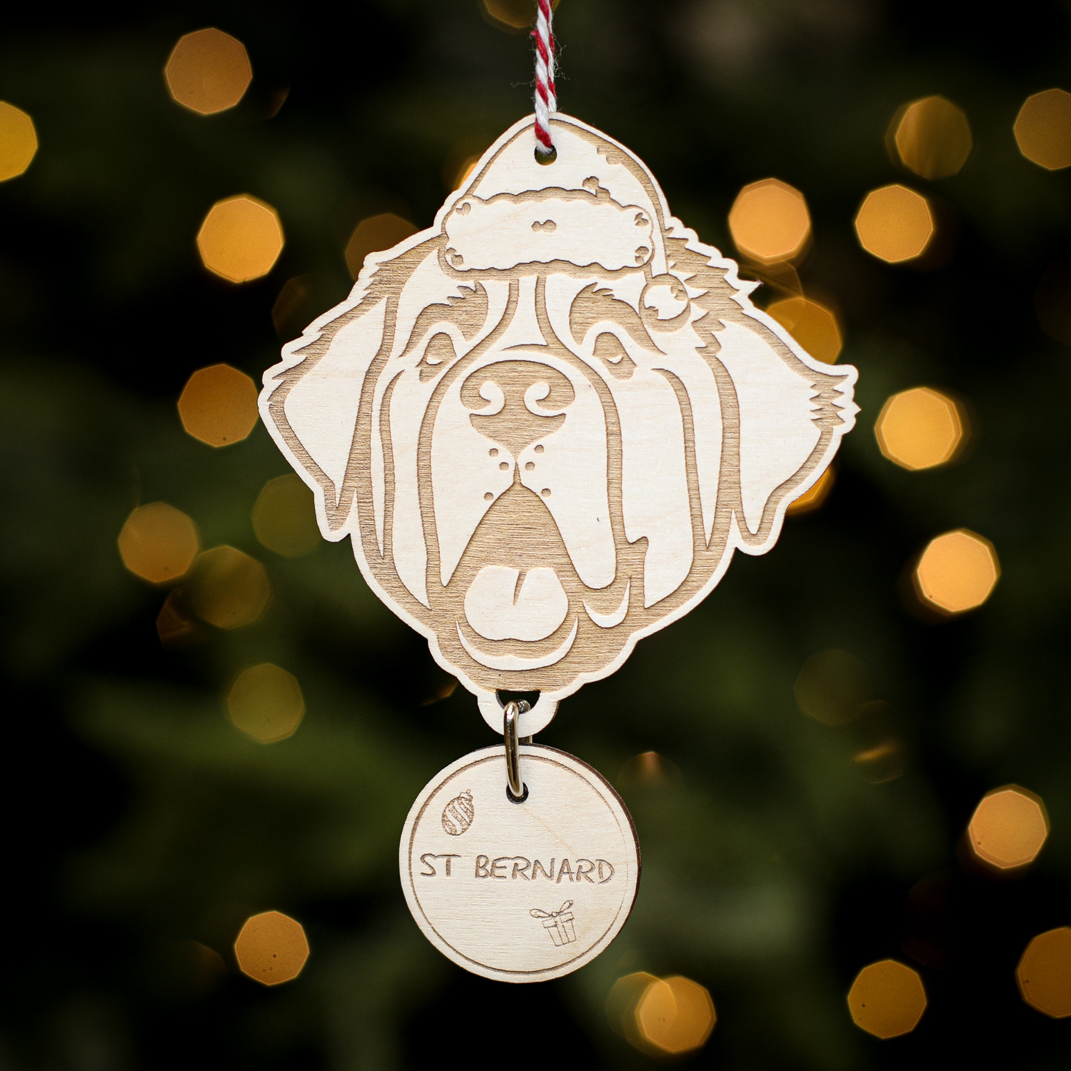 Personalised Christmas Tree Decoration St Bernard