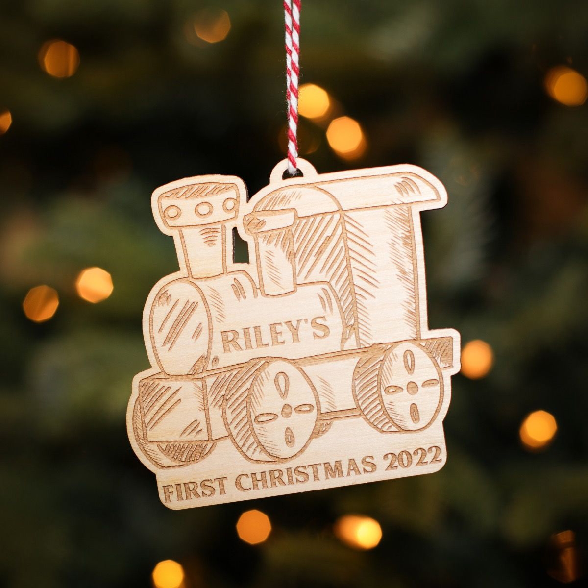 Personalised Christmas Tree Decoration Baby First Train