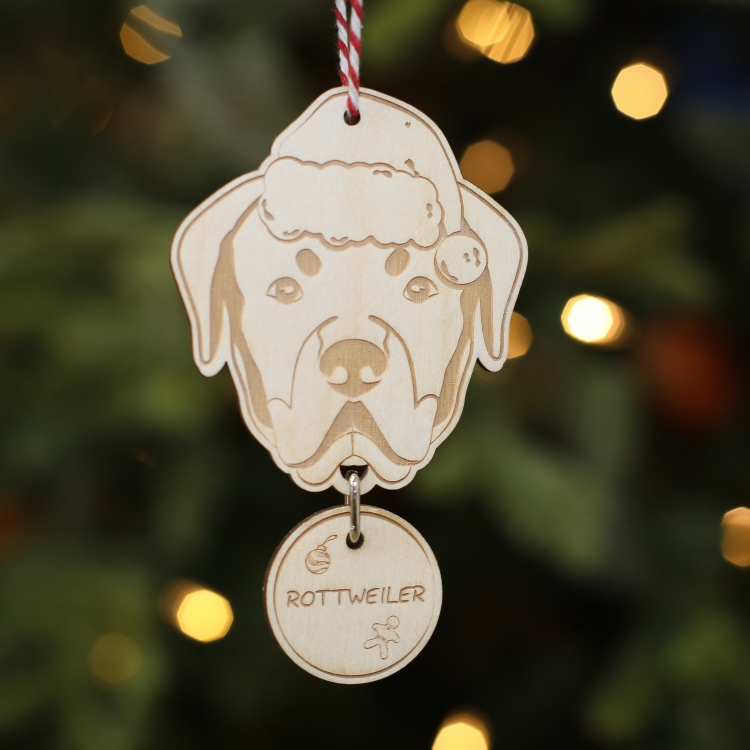 Personalised Christmas Tree Decoration Rottweiler
