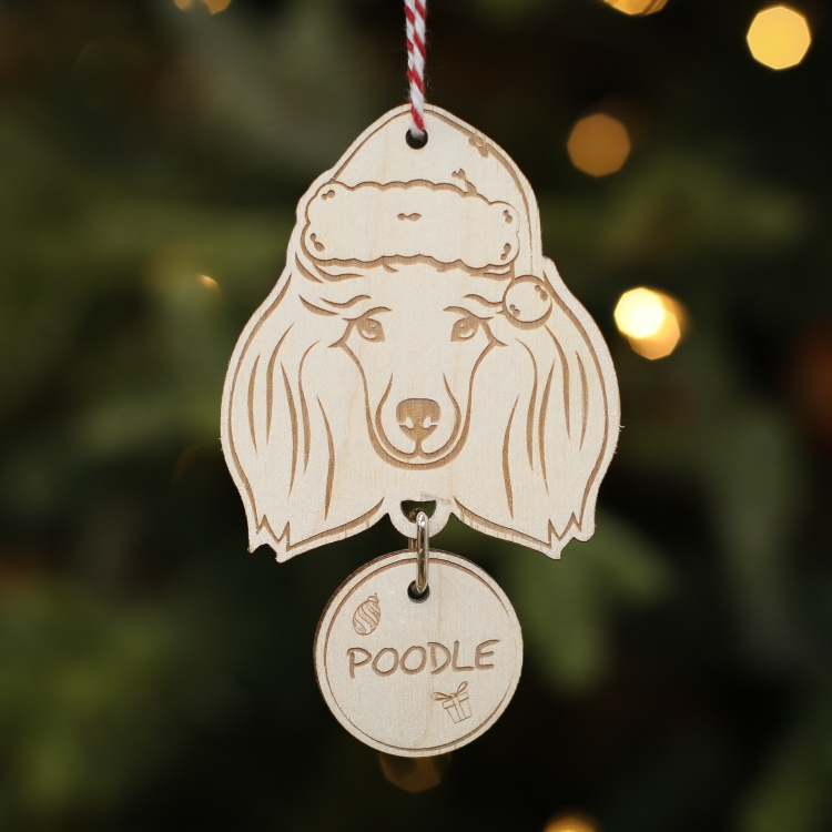 Personalised Christmas Tree Decoration Poodle