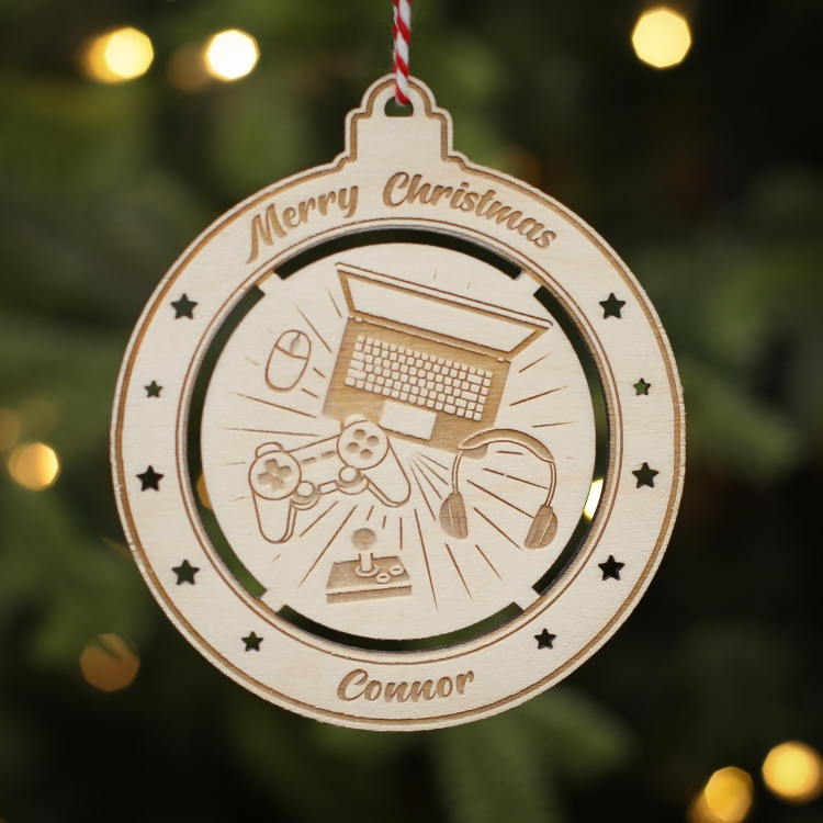 Personalised Christmas Tree Decoration Gaming