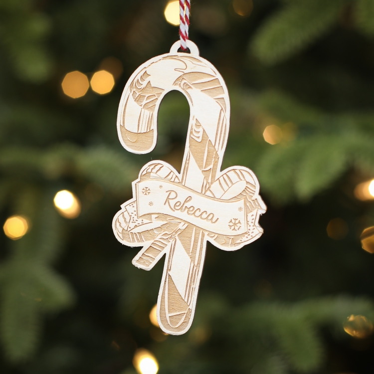 Personalised Christmas Tree Decoration Candy Cane