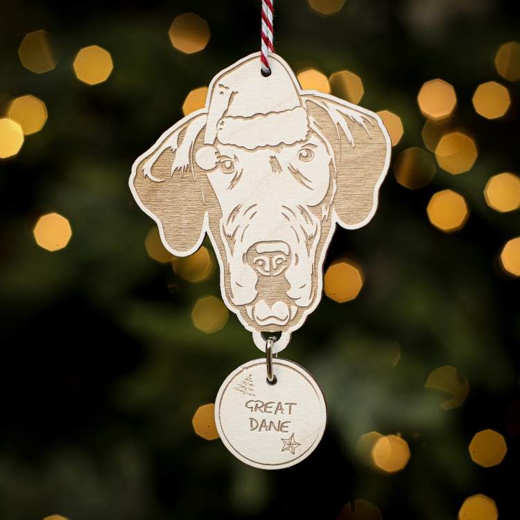 Personalised Christmas Tree Decoration Great Dane