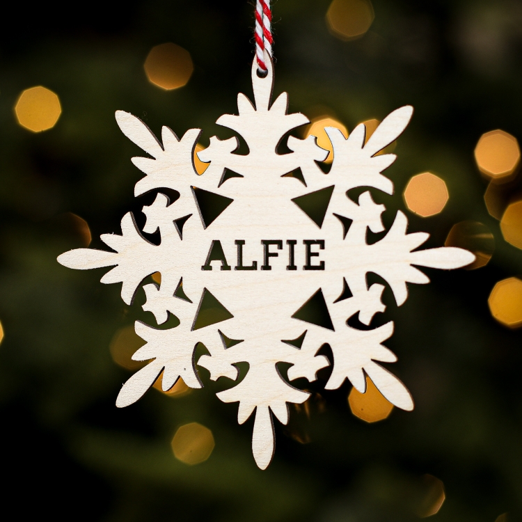 Personalised Christmas Tree Decoration Funky Snowflake