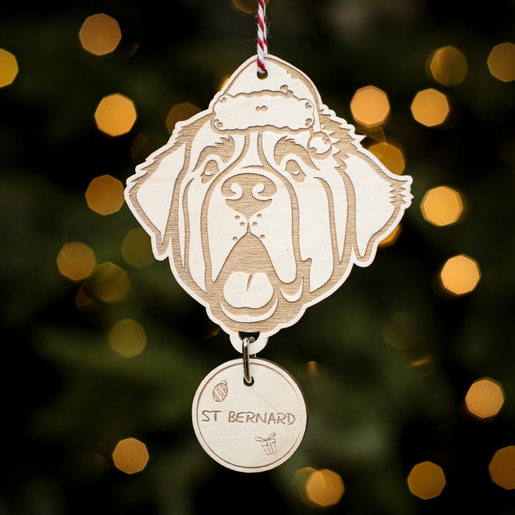 Personalised Christmas Tree Decoration St Bernard