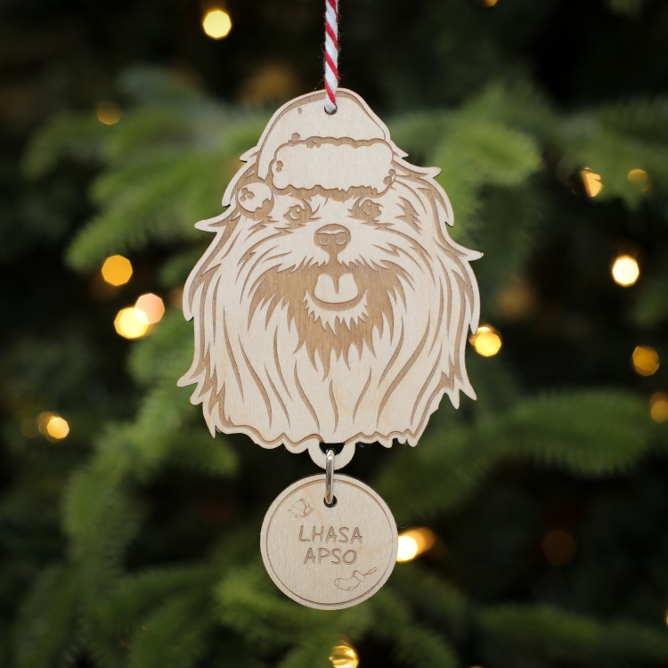 Personalised Christmas Tree Decoration Lhasa Apso