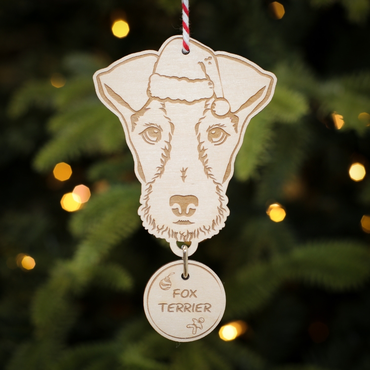 Personalised Christmas Tree Decoration Fox Terrier