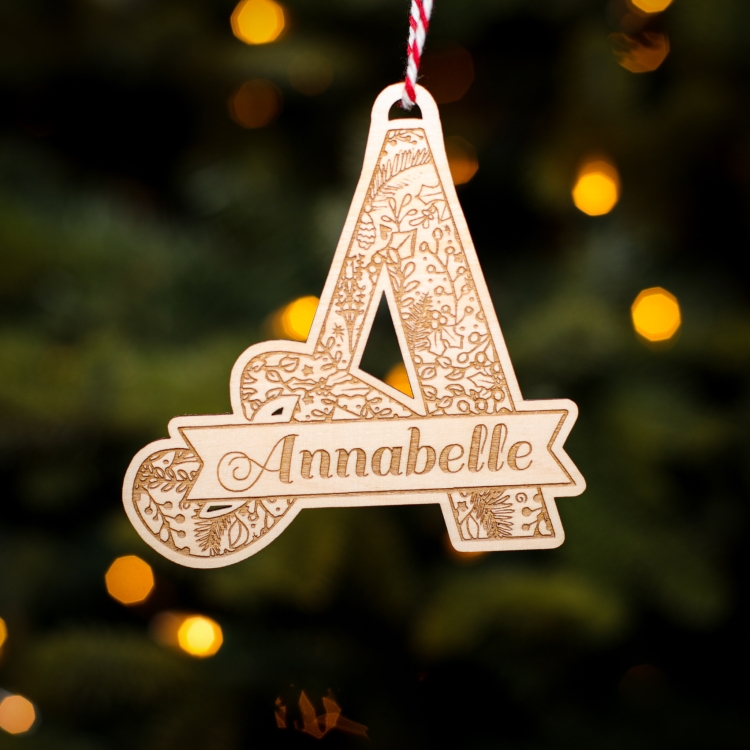 Personalised Christmas Tree Decoration Letter A
