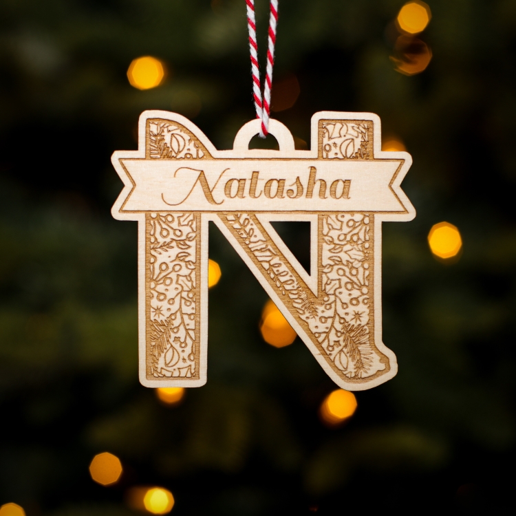 Personalised Christmas Tree Decoration Letter N