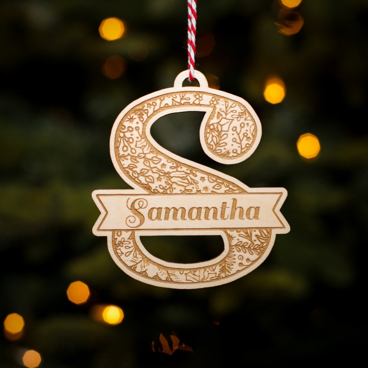 Personalised Christmas Tree Decoration Letter S